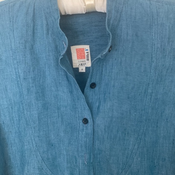 South Street linen long line top - Picture 2 of 9